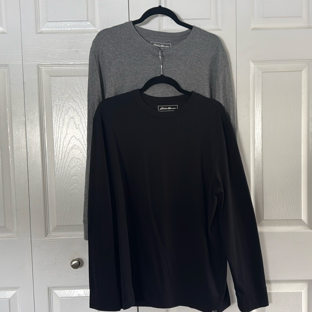 Eddie Bauer Large (Lot Of 2) Long Sleeve T-shirt Legendwash Mens size Large